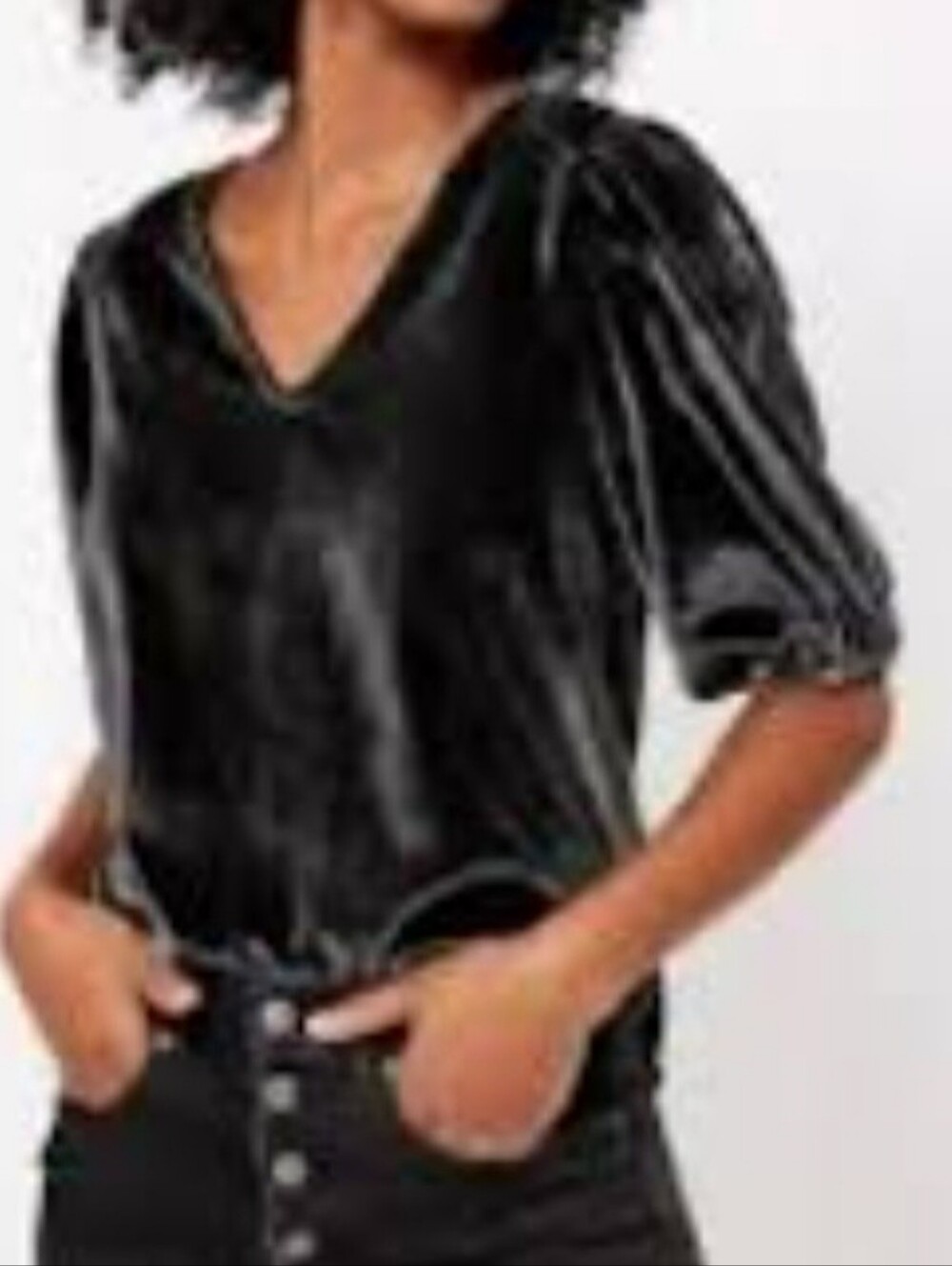 LOFT Black Velvet Women's Blouse